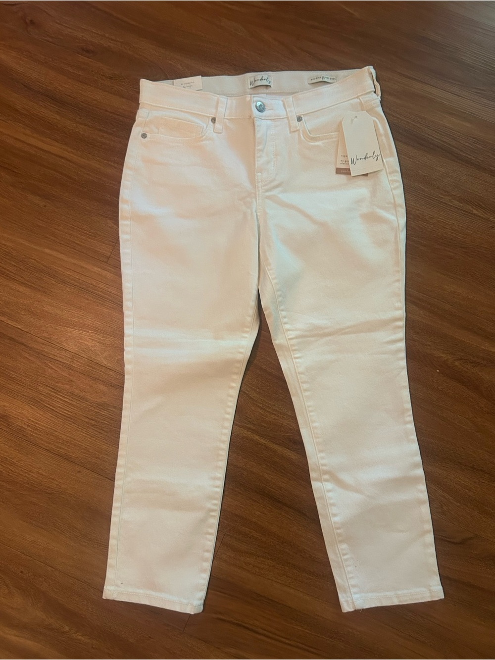 Women’s White Mid-Rise Skinny Crop Jeans
